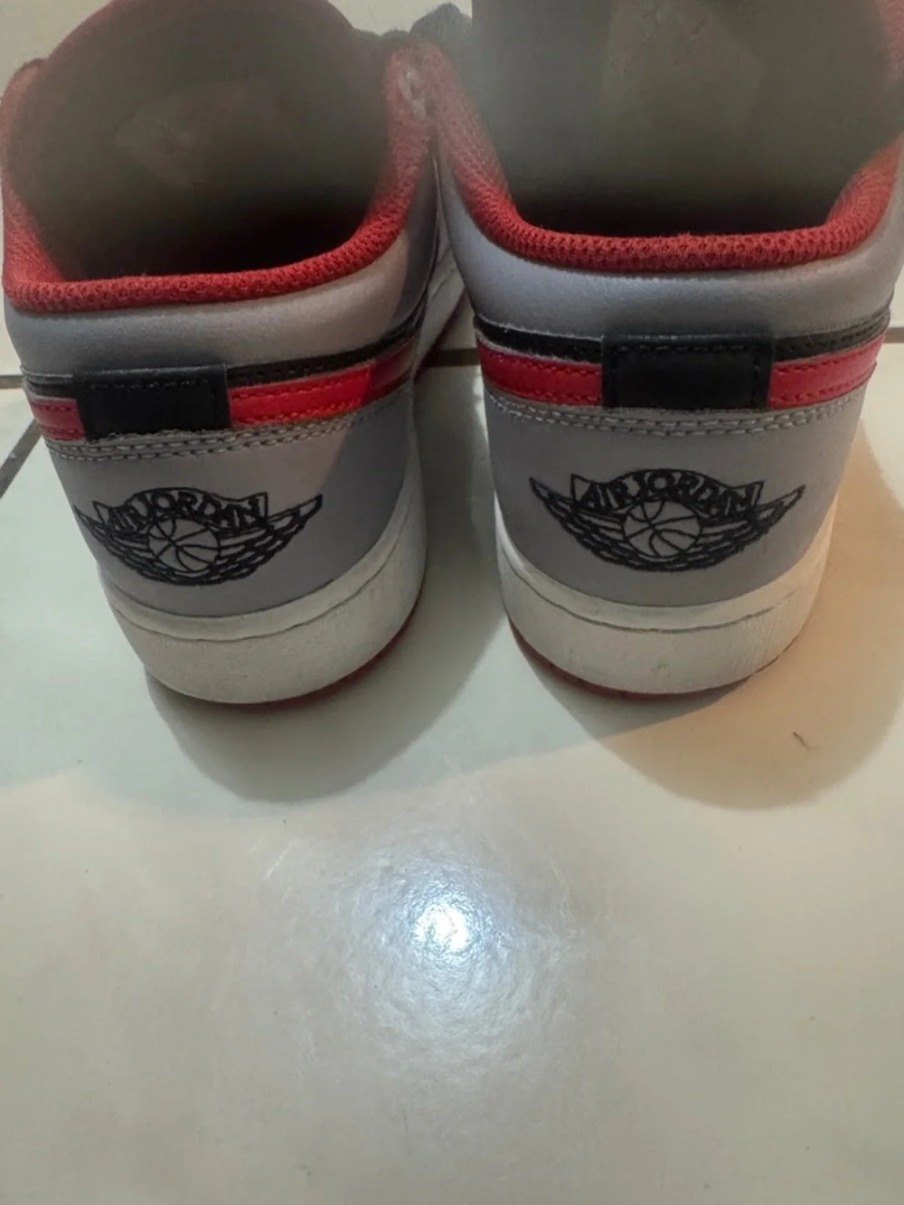 Jordan Kids Black, Gray and Red Low-Top Sneakers